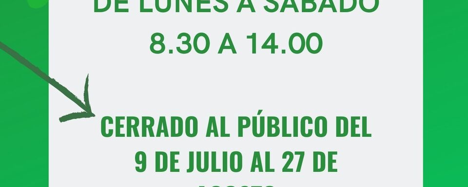 Abrimos en julio del 3 al 8